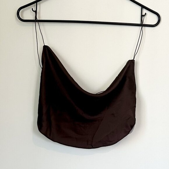 NWT Isalis Candy Silk Hazelnut Brown Top - Size: Large - Picture 2 of 5